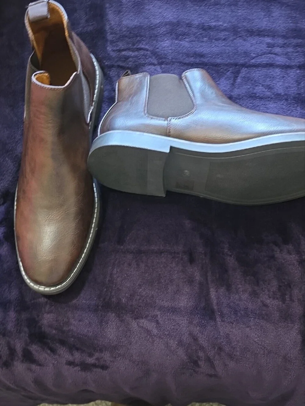 Premium Brown Leather Chukka Boots with Elastic Side Panels